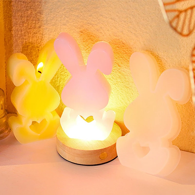 อีสเตอร์สัตว์เทียนแม่พิมพ์ซิลิโคนสบู่น้ํามันหอมระเหย DIY ตกแต่งตกแต่งบ้าน Artware
