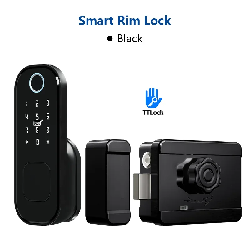 R5 PRO Fingerprint Waterproof TTLock Saudi App Outdoor Garden Lock Remote Control Code Keyless Smart Door Lock Electric Rim Lock