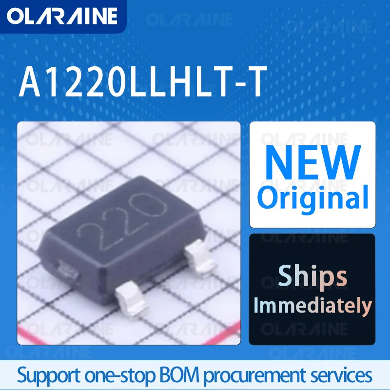 1/5/10Pcs A1220LLHLT-T SOT-23-3 original ic chip Board interface Hall effect/magnetic sensor RoHS Current 4 mA Voltage 24 V