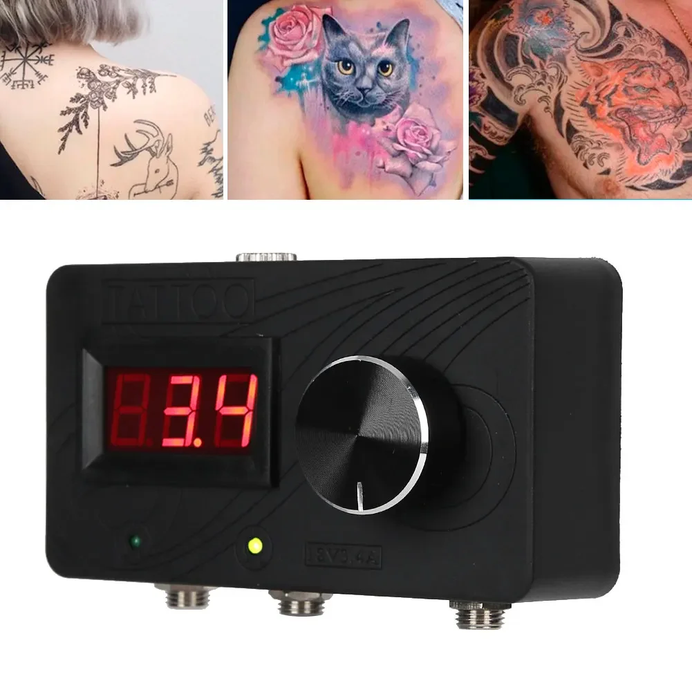 Kit professionnel de tatouage, accessoires de tatouage, alimentation électrique, 3 trous, double Mode, affichage LED