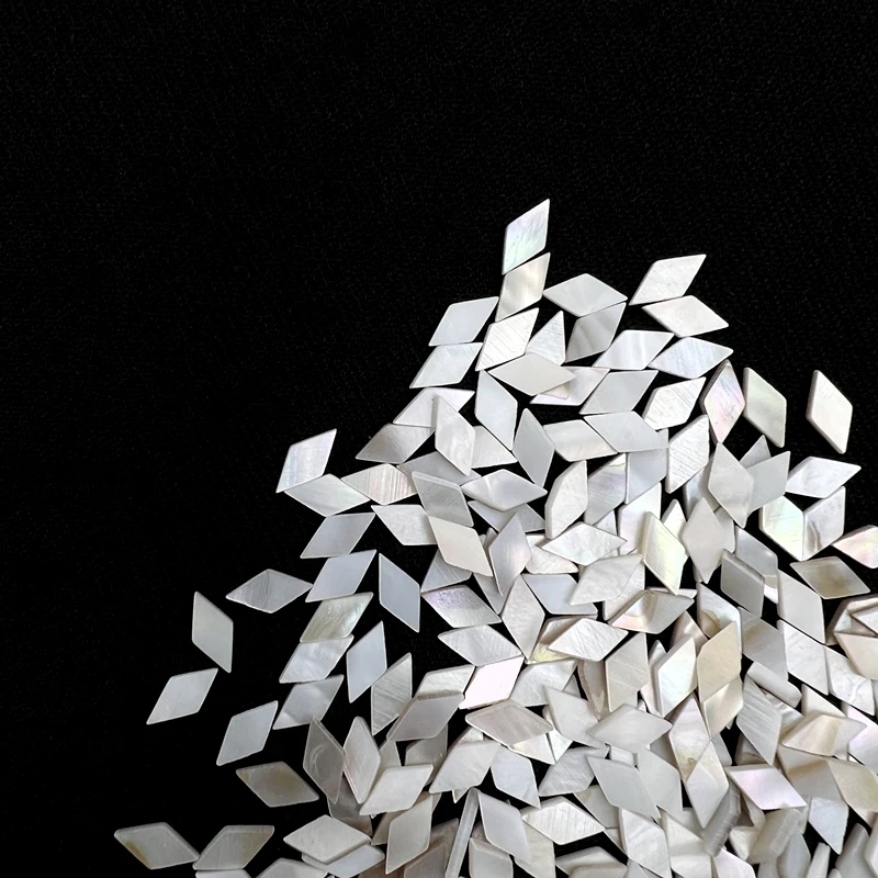 200Pcs white inlay 8mm*4mm mother of pearl shell blanks diamond style