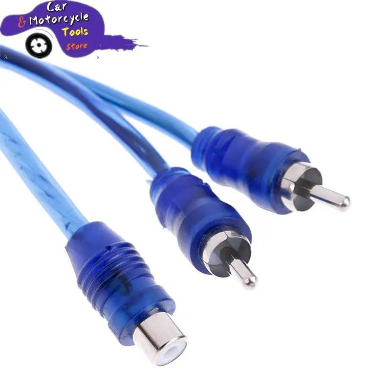 2 RCA Female To 1 RCA Male Splitter Car Audio Adapter Cable Wire Connector Car Audio System Subwoofer Portable Speaker