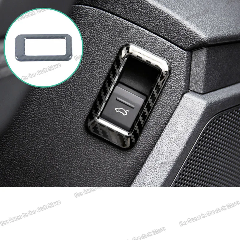 Lsrtw2017 carbon fiber car taildoor trunk switch frame trim for audi a3 8Y 2020 2021 accessories interior decoration 2022