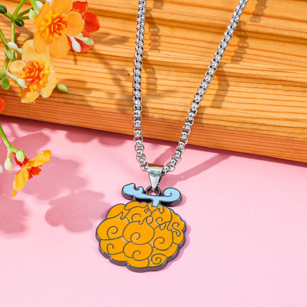 Anime Devil Fruit Pendant Necklace - Creative Cool Cosplay Accessory Unique Gift for Friends Cartoon Neck Chain Jewelry view 3