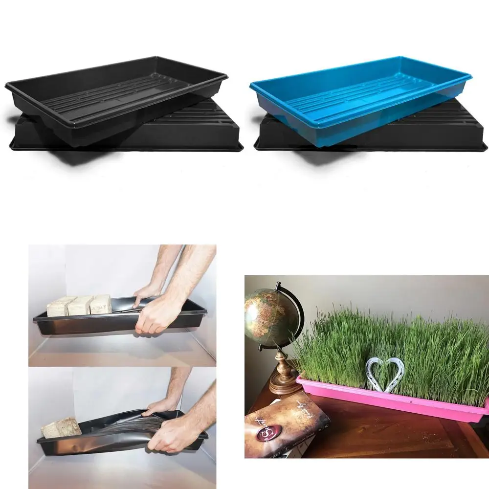 

Черные пластиковые лотки для выращивания семян, микрозеленов и пшеничной травы из США без дренажных отверстий (набор из 20 шт.)