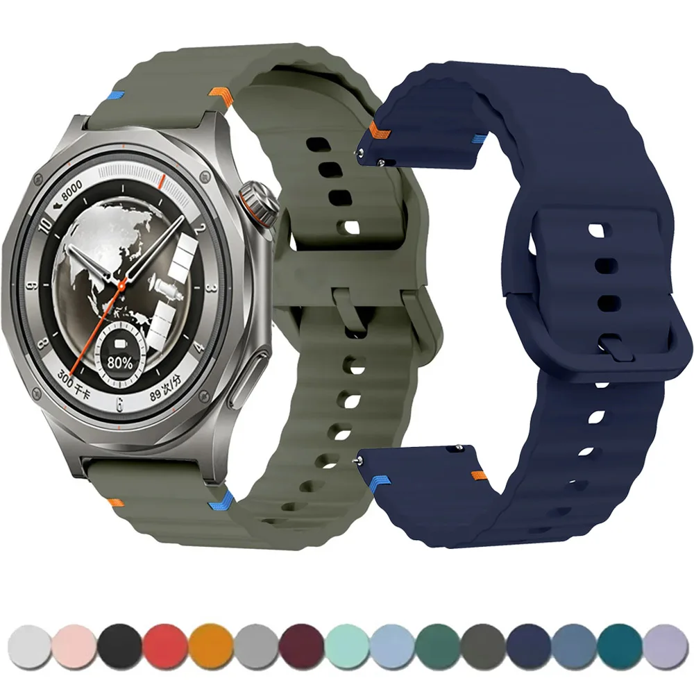 Bracelet en silicone ondulé 18/20/22 mm pour OPPO Watch S3/X3 X2/mini Oneplus Watch 3 43mm/4 3 2 2R/Lite, bracelet pour Xiaomi Watch 5