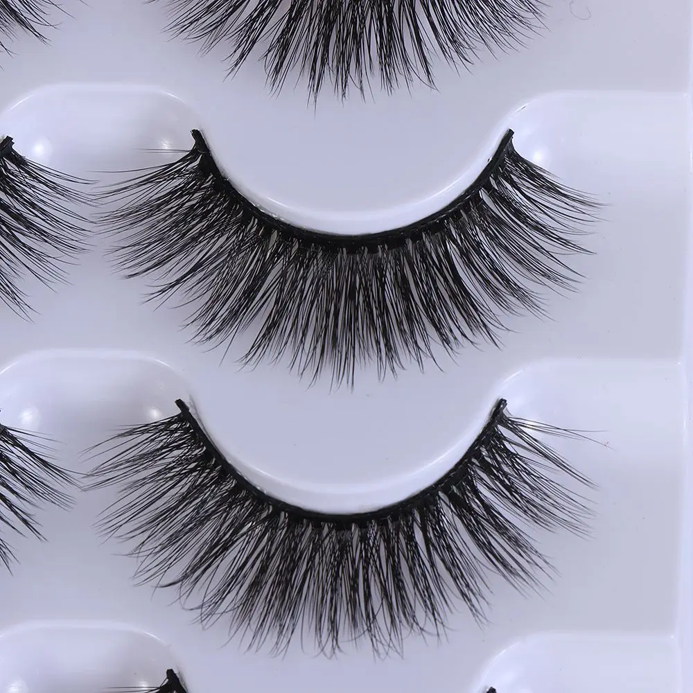 5 Pairs Handmade Fluffy Multilayers Multi-styles Wispy Flared Criss-cross 3D Faux Mink Hair Eye Lash Extension False Eyelashes