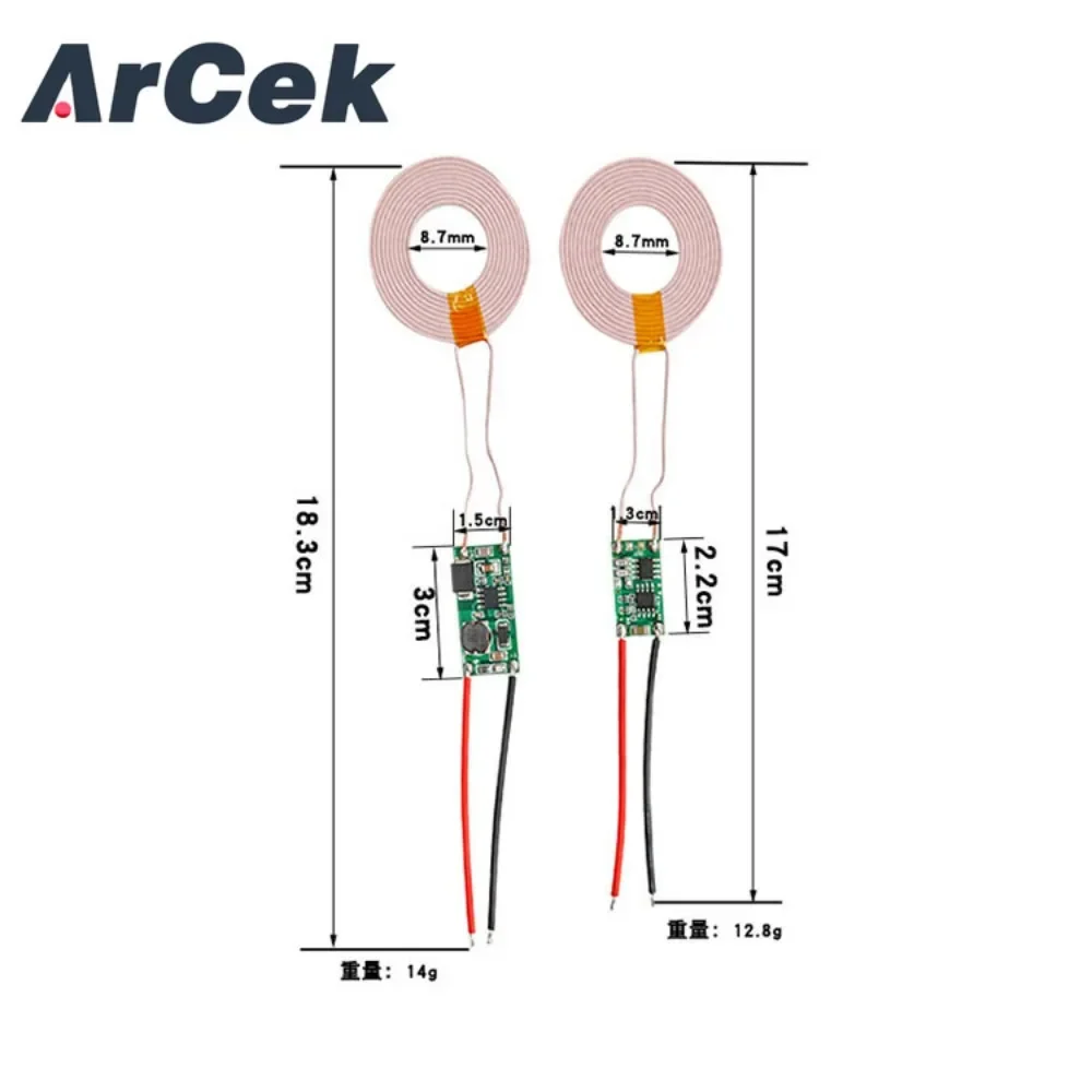 大電流ワイヤレス電源充電器モジュール、受信機、充電コイルモジュール、DIY、DC 9v-12v、5v、2a、1a、XKT-412