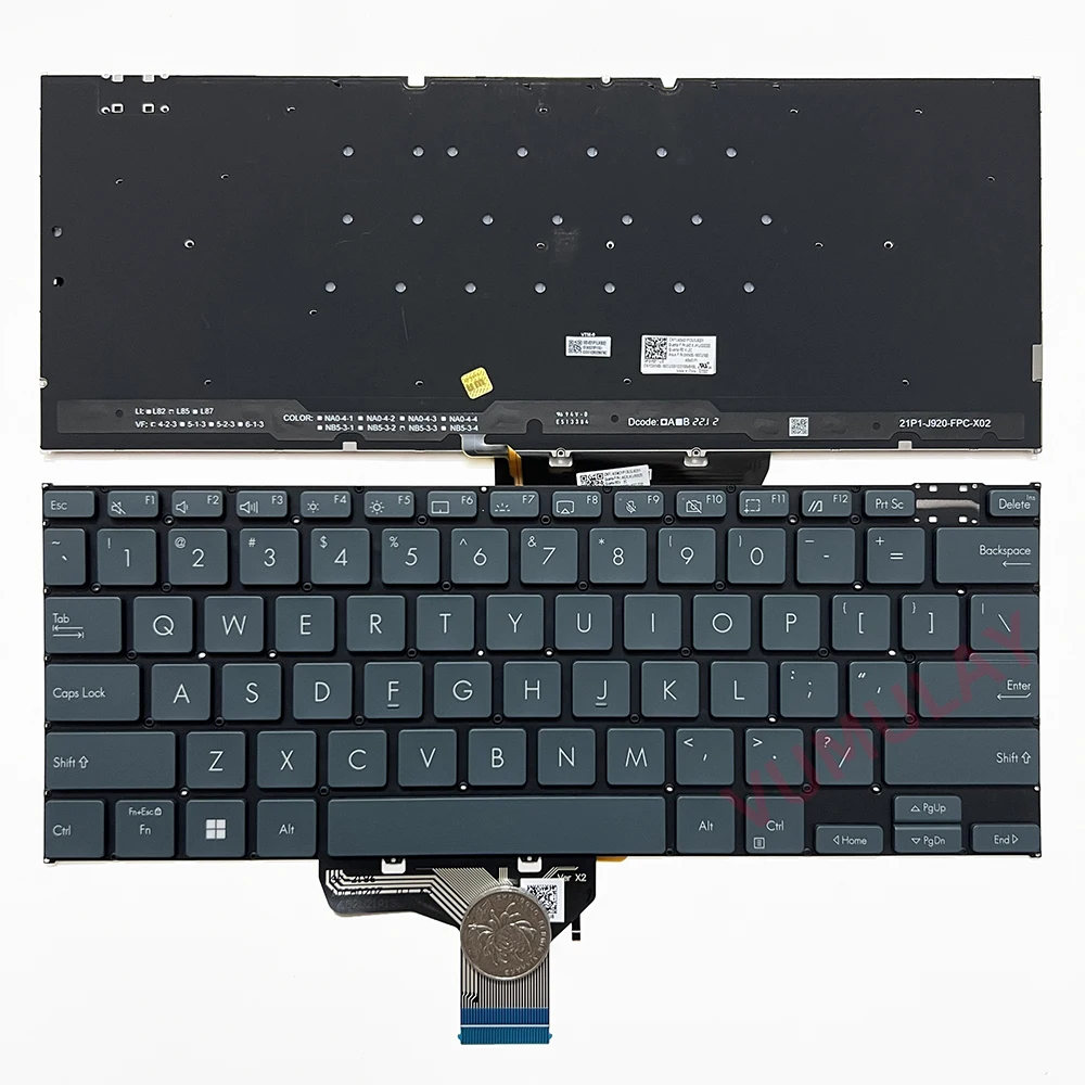 Imagem -03 - Teclado Retroiluminado Eua Rússia para Asus Vivobook Pro 14x N7401 N7401z N7401ze 0knb0160cru00 Asm21p13u4j920 Asm21p13usj9202