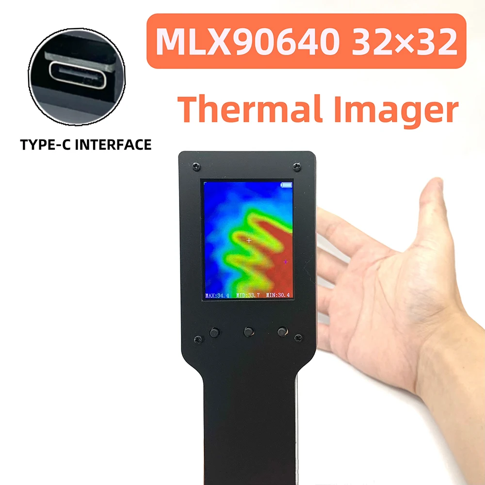 

MLX90640 32x24 Infrared Thermal Imager Handheld Thermograph Camera Infrared Temperature Sensor 2.4 inch LCD Screen USB Charg