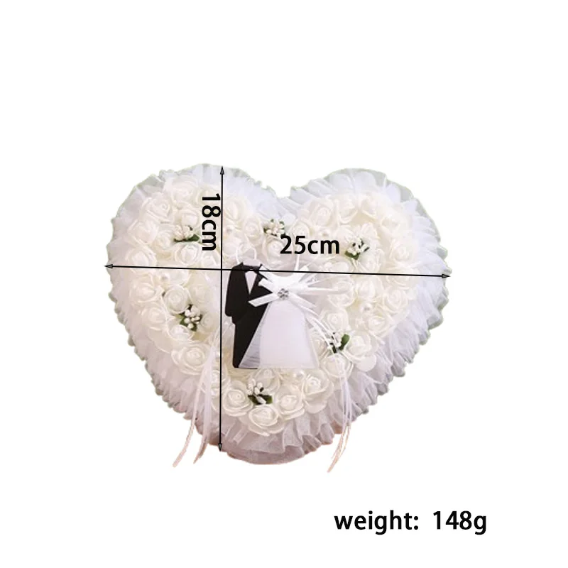 وسادة خاتم شريك الزفاف الفرنسية ، هدايا الزهور الإبداعية ، وسادة الحب ، عيد الميلاد ، عيد الحب ، مستلزمات التصوير الفوتوغرافي ، لوازم الزفاف