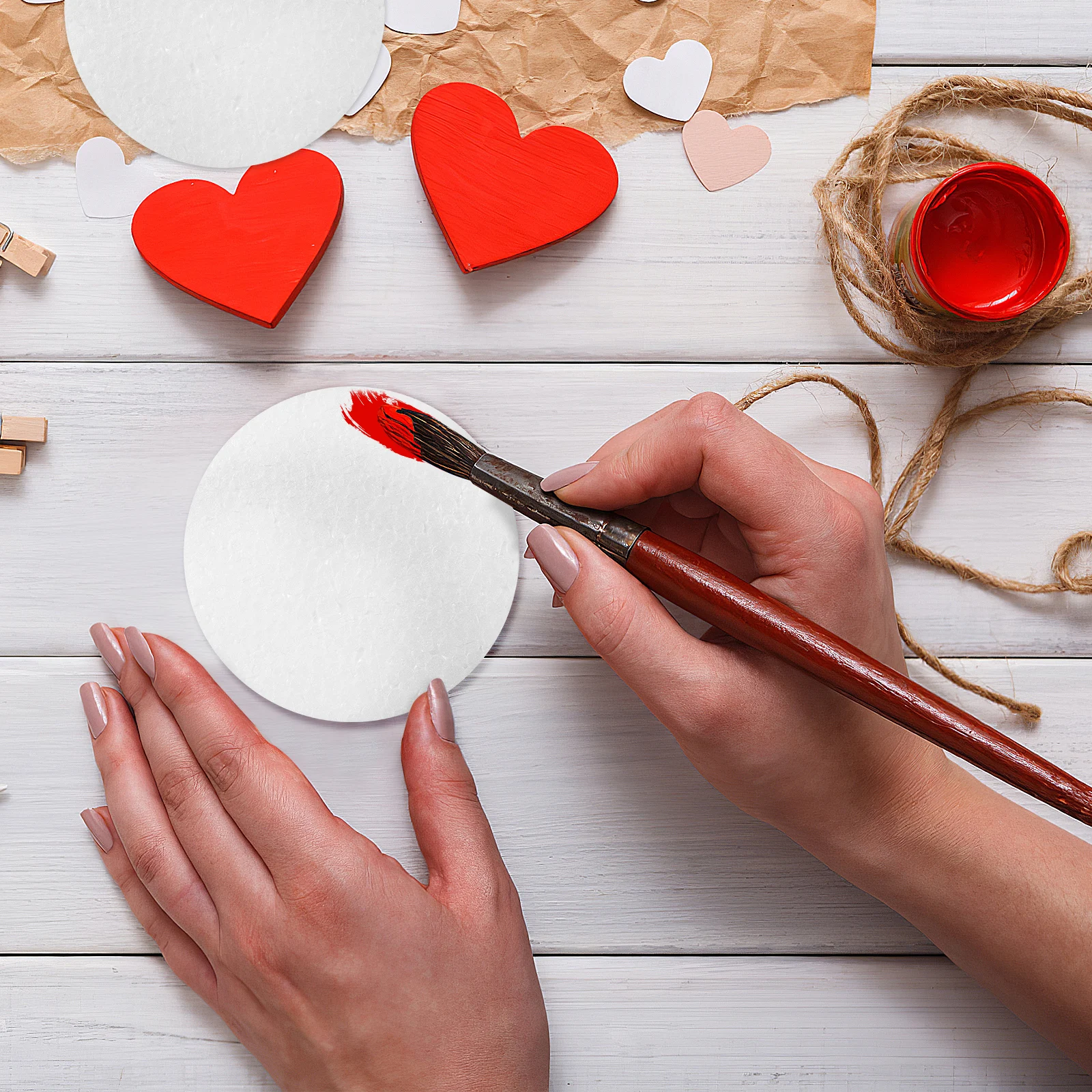 18pcs Cylinder Craft Foam Lightweight Safe Decorations Polystyrene Rounds Discs Round Craft Foam Fake Cake Rounds Wedding