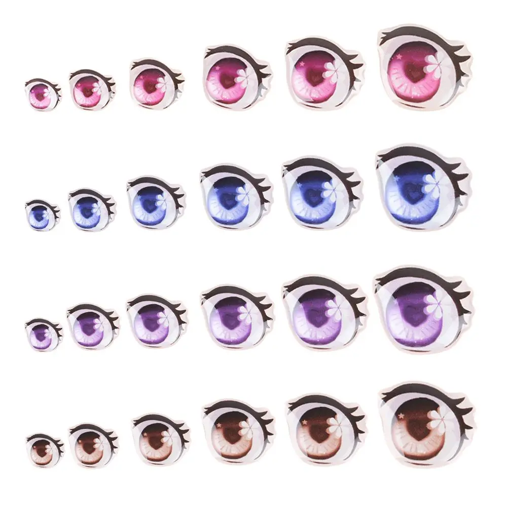 Boy/Girl Long eyelashes 8mm/10mm/12mm/15mm Decals Face Organ Paster Anime Figurine Doll Cartoon Eyes Stickers Eye Chips Paper