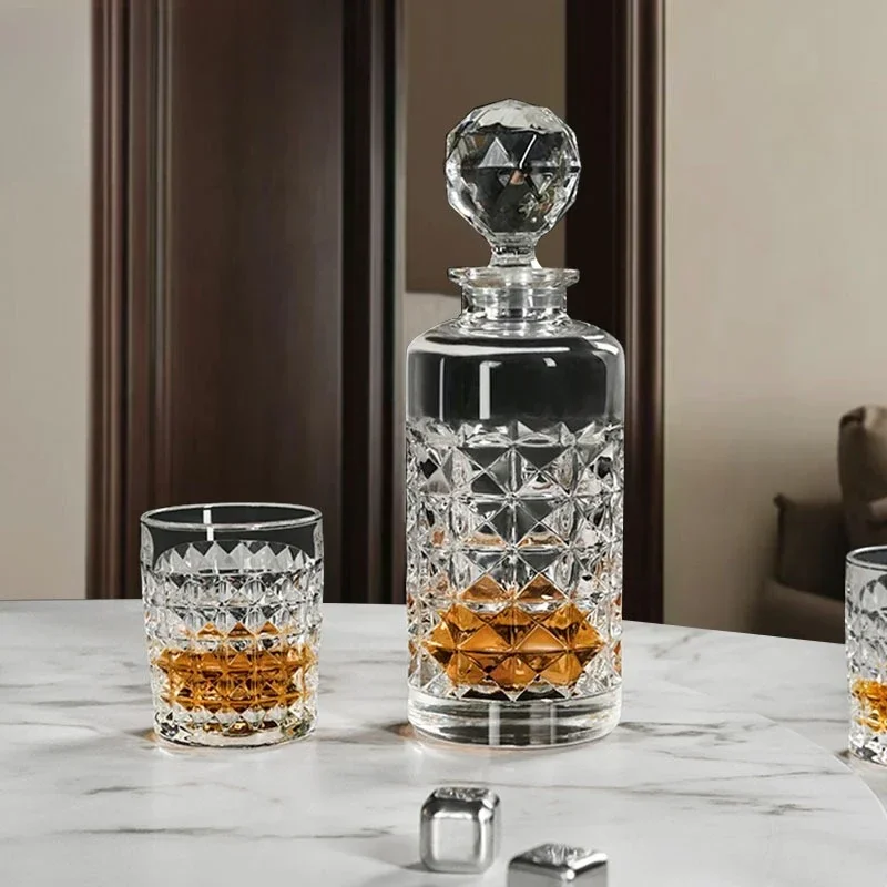 Crystal glass, whiskey cup, foreign wine glass, wine bottle wine set, European high-end.