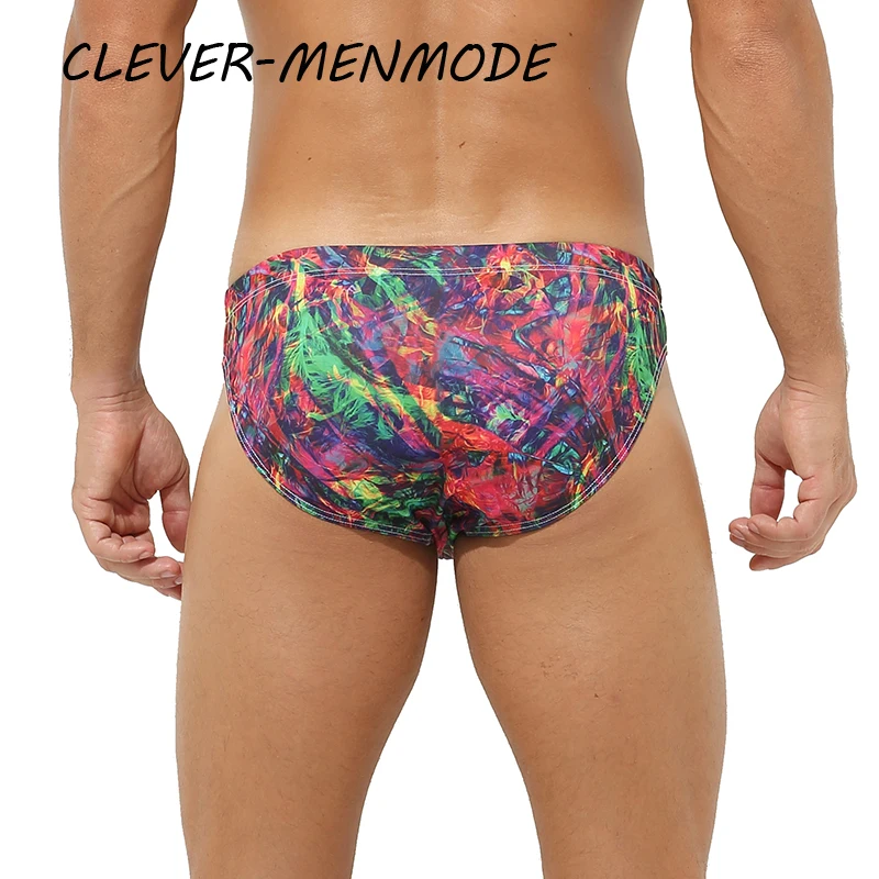 Men's Sexy Summer Beach Bikini Swimsuit Fashion Bikini Printed Swim Briefs Beach Surf Shorts Beachwear