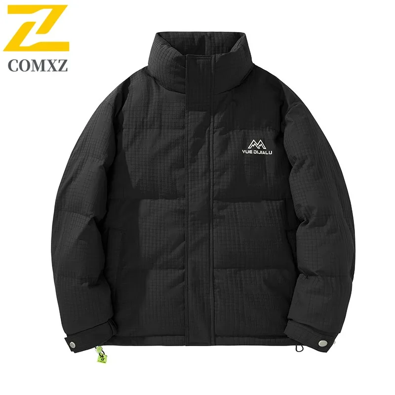 

COMXZ Men Down Jacket Premium Stand Collar Outdoor Cycling Thickened Warm Parka Daily Comfort Lightweight Autumn Winter Coat