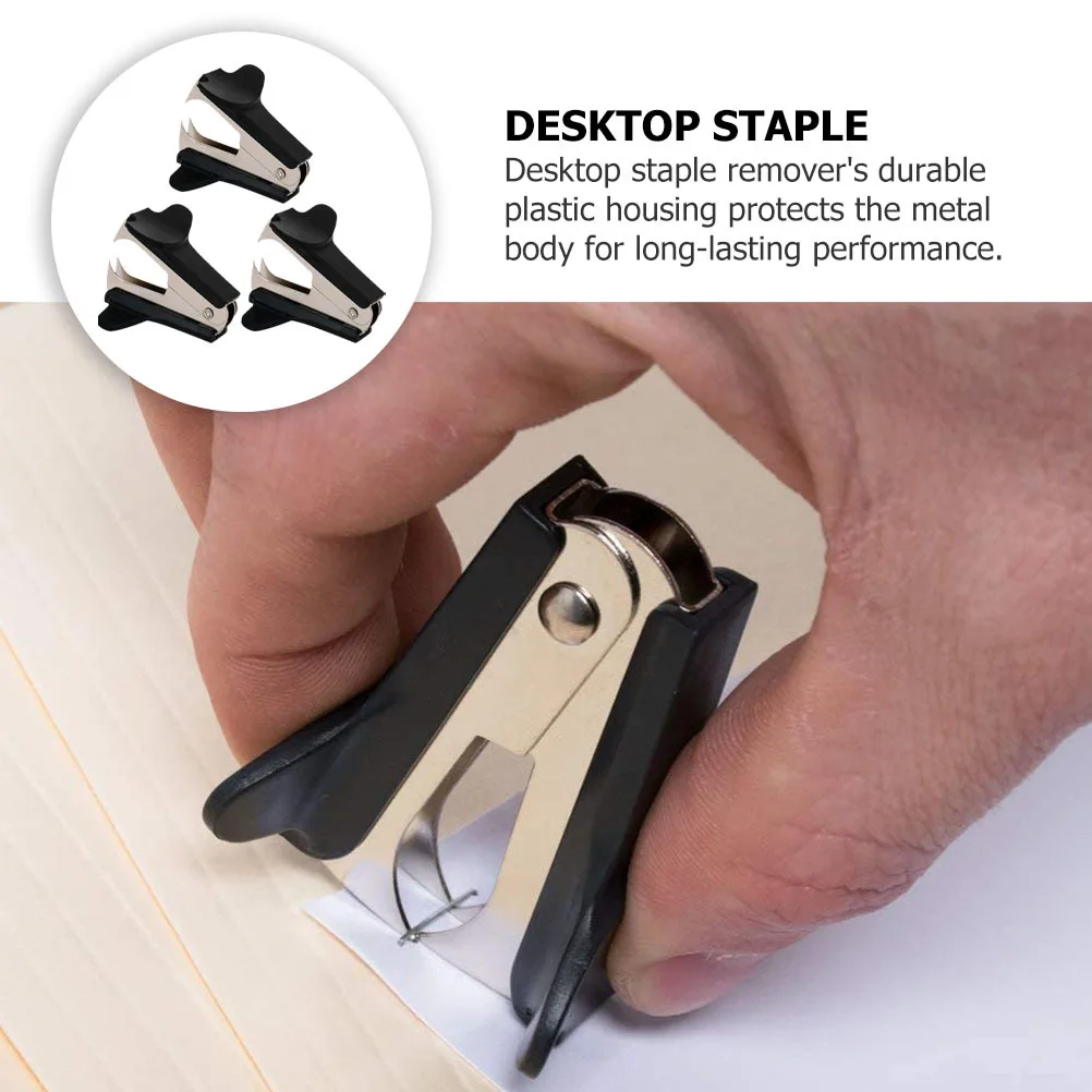 

3Pcs Portable Staple Puller Removal Tool Silent for Office Classroom Desk Universal Staples Puller Staple Remover