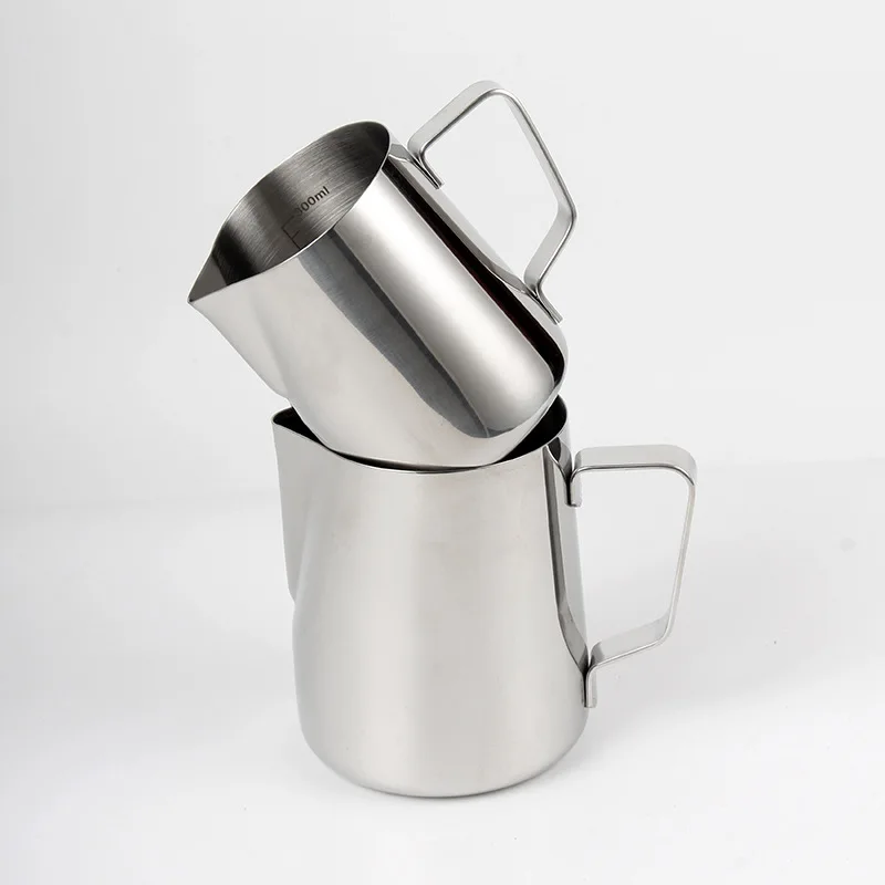 Coffee latte art cup latte art tank stainless steel coffee utensil latte art artifact special pot scale pointed mouth milk