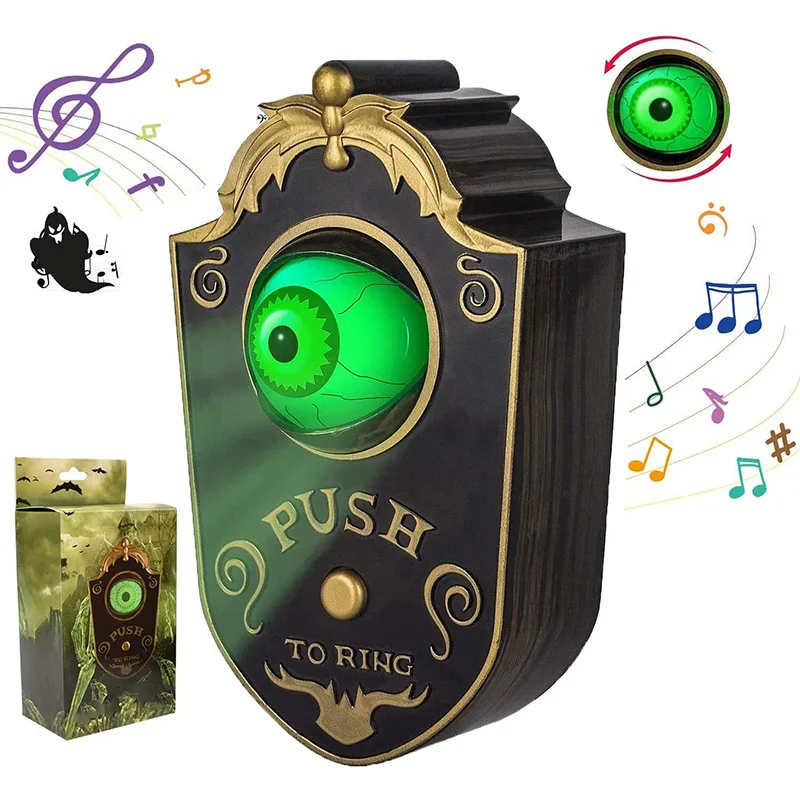 Halloween One Eyed Doorbell Eyeball with Sound Lights Haunted Decorations Horror Props Ghost House Halloween Trick Ornaments