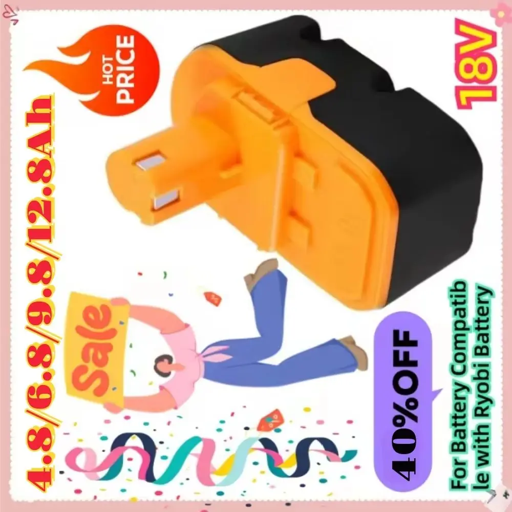 

18V 4800mAh High Capacity Replacement Battery Compatible For Ryobi P100 P101 ABP1801 ABP1803 BPP1820 Cordless Power Tools