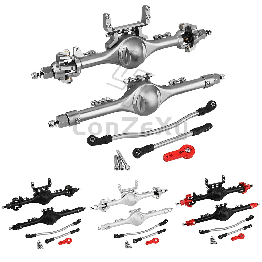 Full Alloy Straight Axle Set Front & Rear Axle for Axial SCX10 II 1/10 RC Crawler Car Off-road Climbing Upgrade Accessories