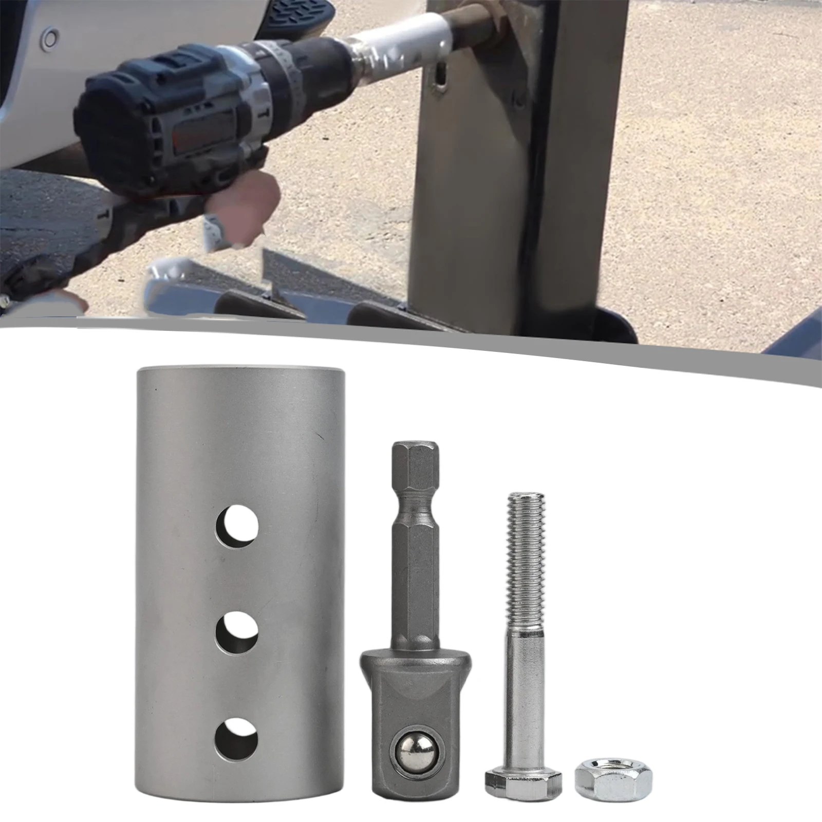 

Electric Drill Accessory 1 2 Inch Stainless Steel Adapter High-Grade Material Secure Connection Adapter Versatile Compatibility
