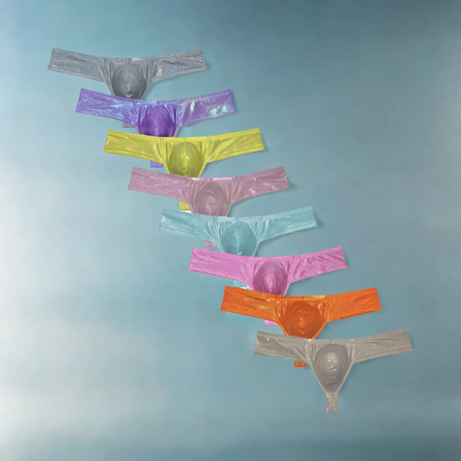 

Глянцевые трусы, мужское нижнее белье, боксеры с мокрым эффектом, прыгающие блестящие металлические блестящие сумки, улучшающие мужские трусы-бикини, пляжные плавки