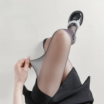 Medias de nailon ultrafinas para mujer, lencería Sexy, medias altas hasta el muslo, pantimedias para mujer, medias de cintura alta para el cuerpo