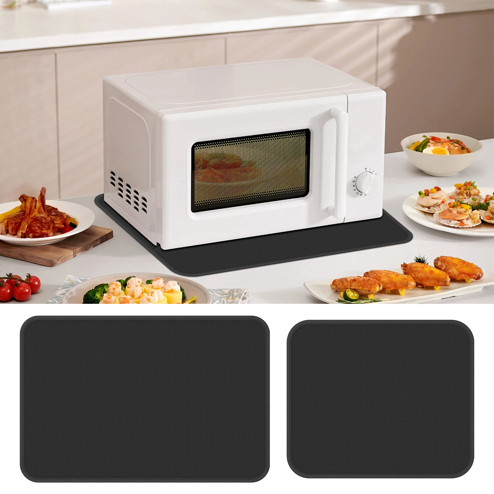 

2Pcs Air fryer Heat Resistant Mats Non Slip mats Coffee machine mats Table top oven protectors Kitchen utensils placemats