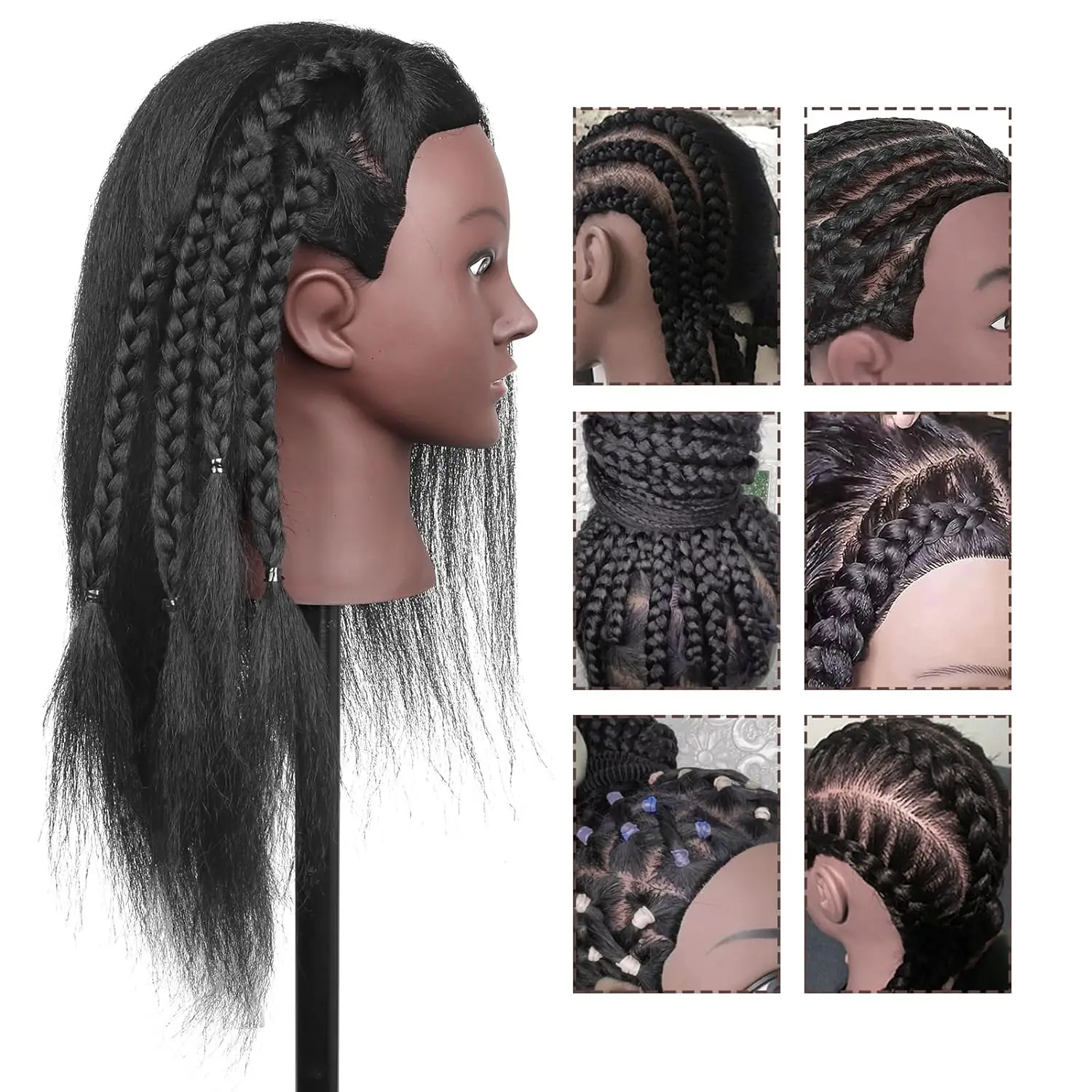 Golden Mannequin Head 14inches Cosmetology Doll Head Manikin Practice Head for Hairdresser Practice Braiding Hair styling