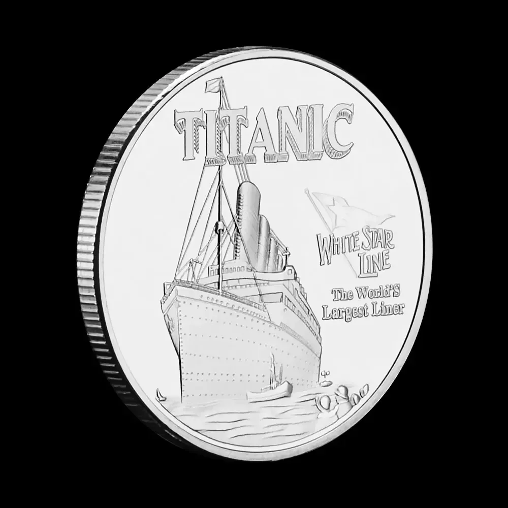 White Star Line Titanic The World's Largest Liner Collectible Gift Silvery Plated Souvenir Coin