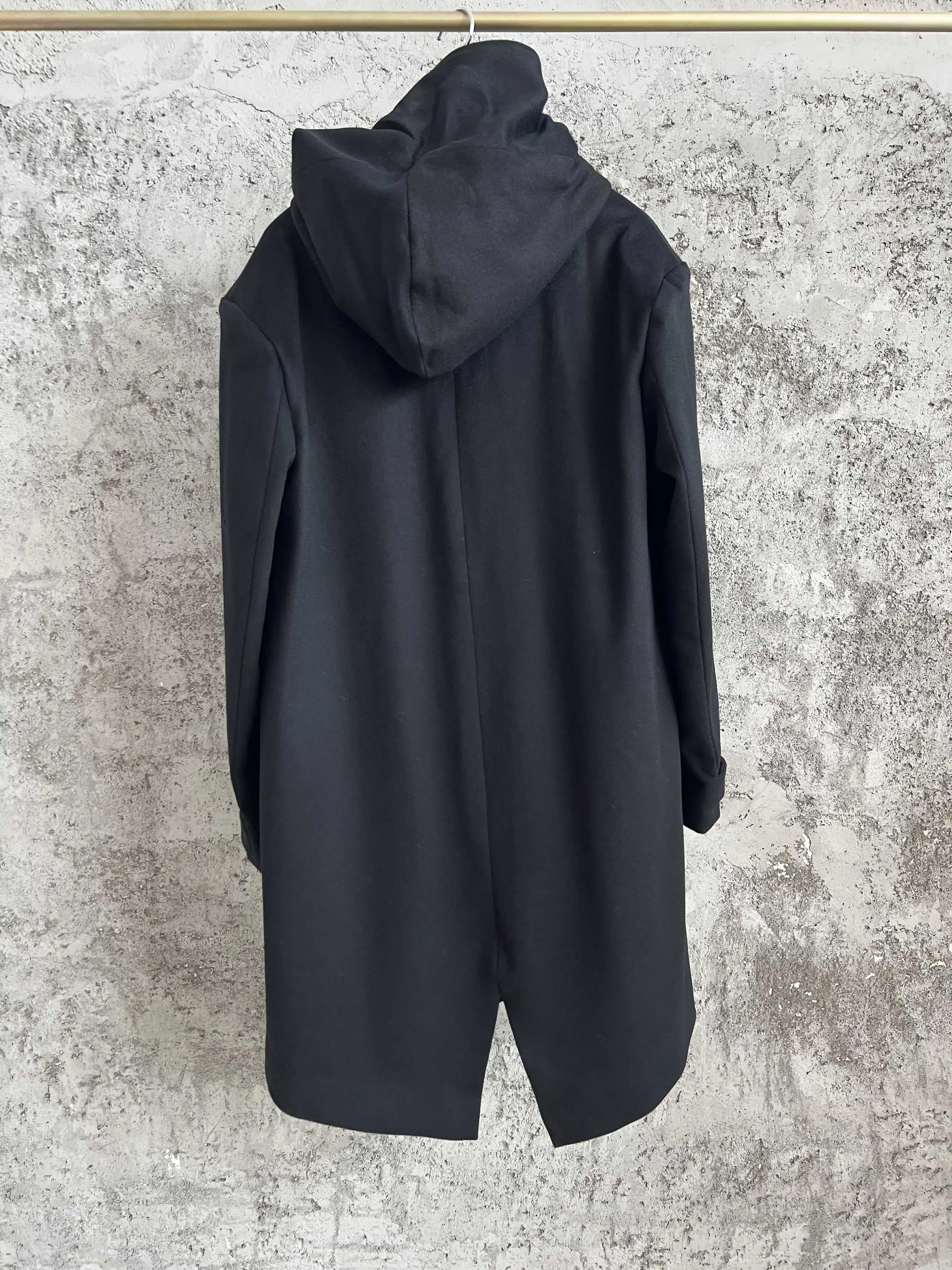 سترة بغطاء للرأس يابانية بلون سادة من TOP-YAMAMOTO، سترة فضفاضة للرجال بسحاب، سترة قصيرة بسيطة وغير رسمية #3