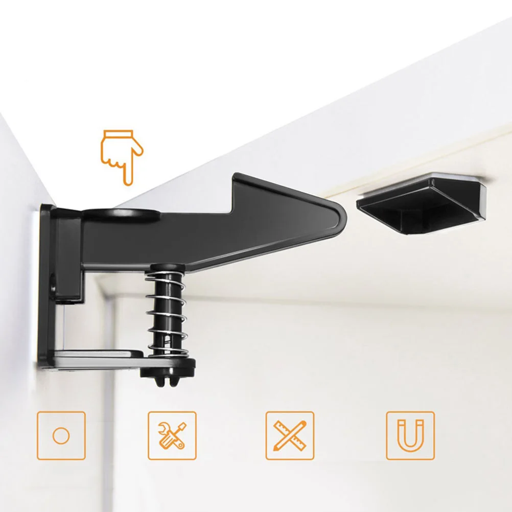 

Наборы замков для ящиков, черные липкие защелки для шкафа для кухни, ванной комнаты, защитные защелки от детей, детские защитные замки