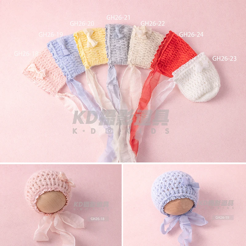 Newborn Photography Props Baby Girl Knit Bow Hat Available In Multiple Colors Comfortable &Stylish Hat Infants Photoshoot Outfit