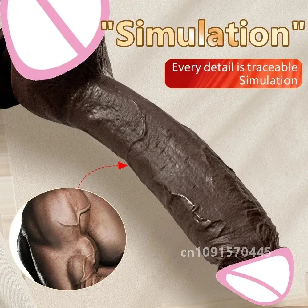 Big Long Dildo Black Vagina Masturbator Realistic Dick Strapon Penis Soft Suction Cup Anal Sex Toy For Woman G-spot Stimulation