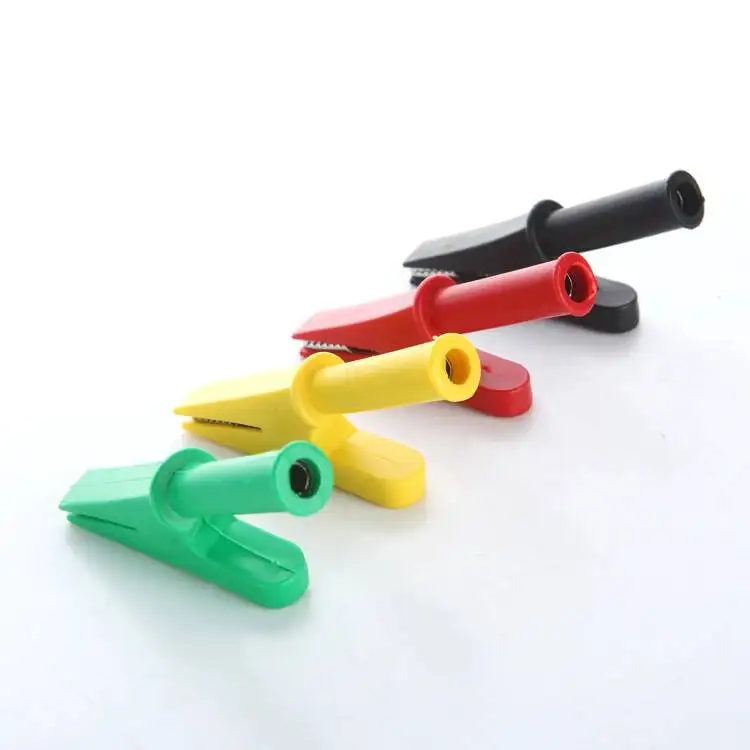 

5 шт. 30А 2000В зажимы типа «крокодил» с 4-мм банановым разъемом, электрические тестовые зажимы-клипсы для промышленных измерений