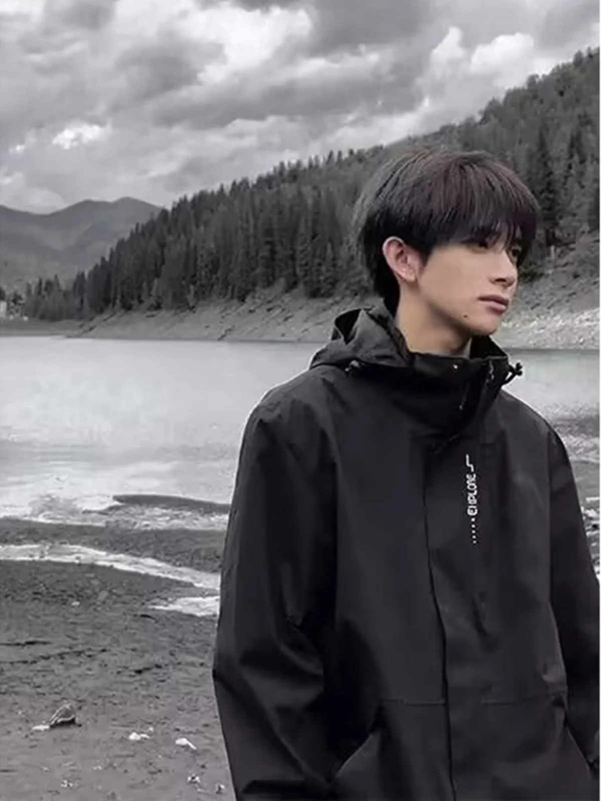 

Мужская летняя куртка-бомбер Ice Silk Tee-In-One в винтажном американском стиле CleanFit с капюшоном на молнии, из полиэфирного волокна, стандартного кроя