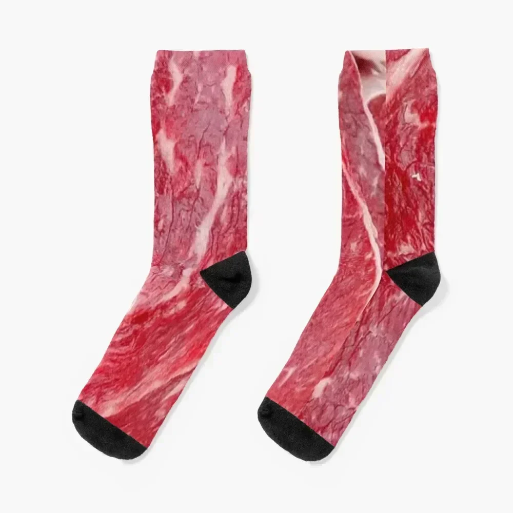 

Raw steak Socks christmas stocking hip hop compression floral Women Socks Men's sport Run bright garter Men Socks Women's