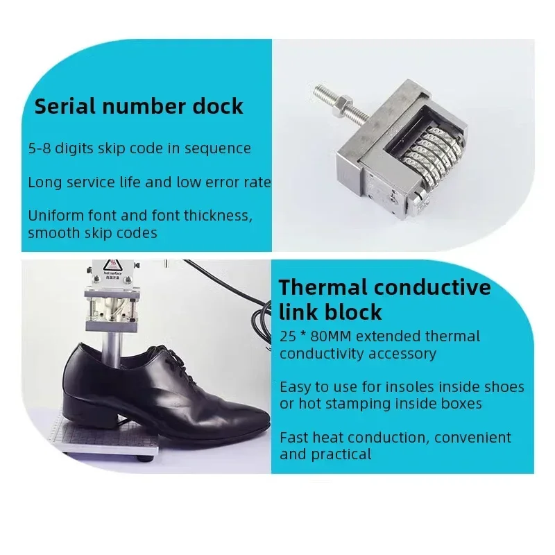 Hot salesMachine Manual Bronzing Embosser PVC Leather Branding Press Machine Burn Iron Logo Stamp Tool Desktop Hot Stamping