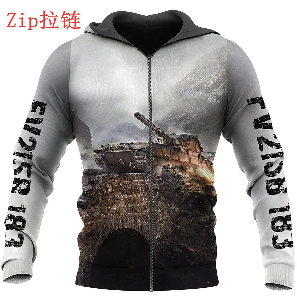 FV215B 183 Tank Cannon 3D All Over Printed Shirt Men Women Fashion Casual Hoodies Zip Jackets Streetwear Pullover Tracksuit