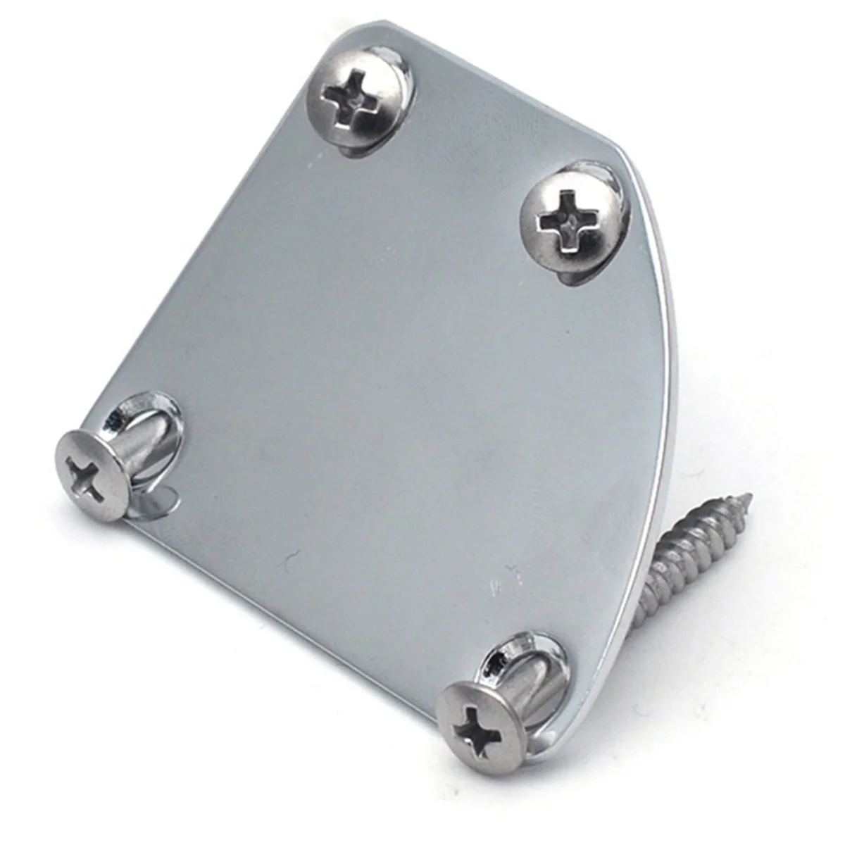A62X Electric Guitar Neck Plate Curved Cutaway Semi Round Asymmetry Neck Joint Back Mounting Plate 4 Holes with Screws B