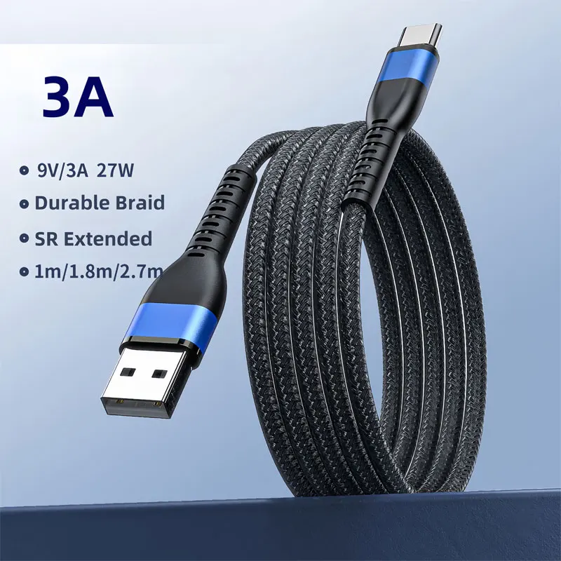 

3A USB Type C Fast Charging Cable For Samsung S23 Xiaomi Mi 11 Type C Cable USB C Charger Fast Charging Mobile Phone Chargers