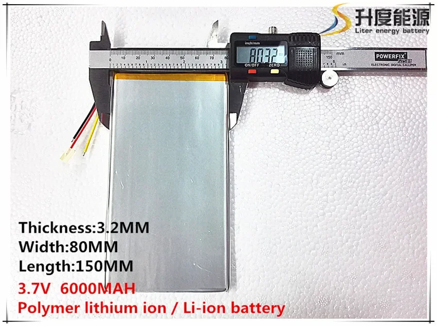 1PCS free shipping 3.7V 6000mAH(Real 5900mAh) Li-ion battery for CHUWI V88, V971,Pipo M9 Tablet PC, 3.2*82*150mm