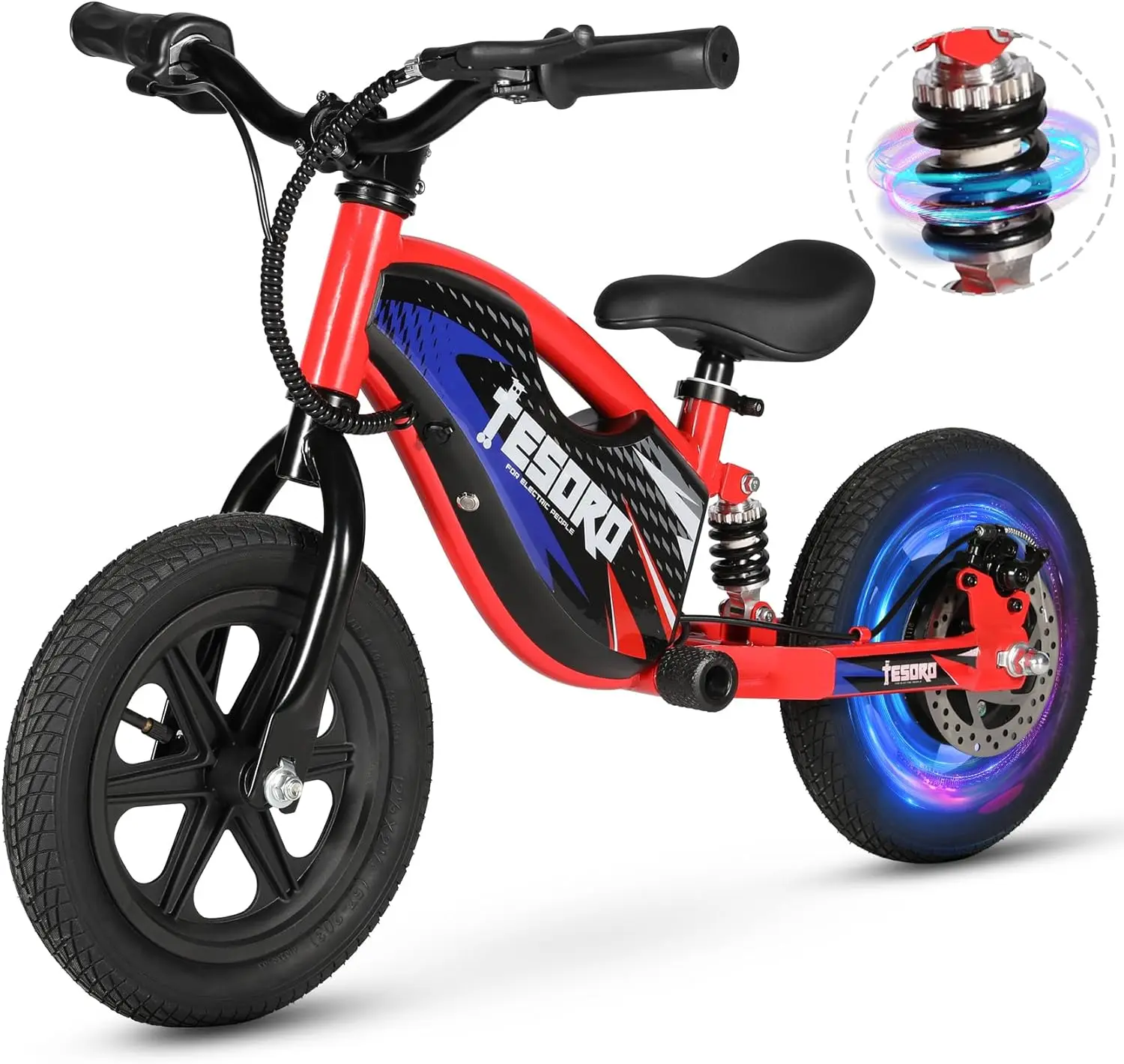 子供用電動バランスバイク,調整可能な速度のダートバイク,3 in 1, 3-6, 24v,150w,9.3mph,12 "ele