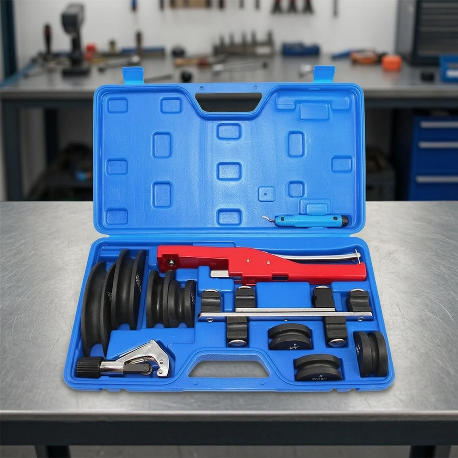 Tube Bender Kit Compact Tube Bender with Portable Case for HVAC Technicians, Plumbing, Workshop