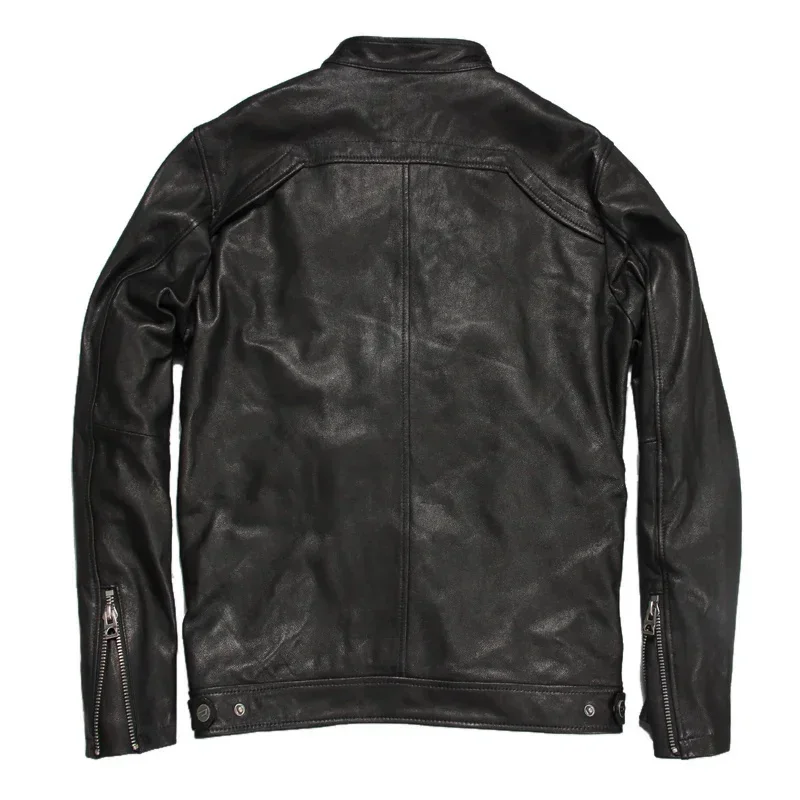 CLERANCE SALE ! Men's Leather Jacket Men Soft Matte Goat Skin Coat Black Male Genuine Jackets Autumn Plus Size 6XL M031