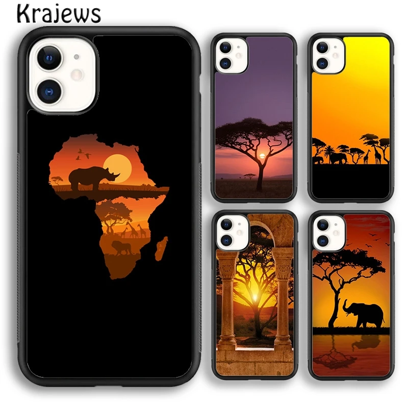 Krajews African print Silicone Soft Phone Case Cover For iPhone 16 15 SE2020 14 6 7 8 plus 11 12 13 pro max coque Fundas