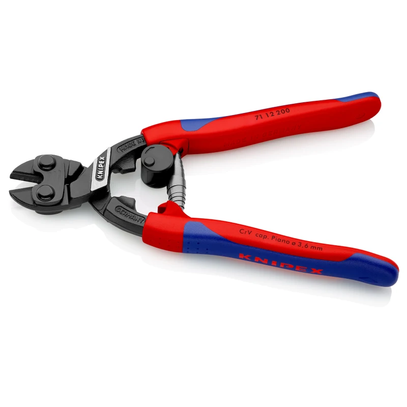 KNIPEX CoBolt 71 12 200 Compact Bolt Cutter 8Inches Labor-Saving Cable Cutting Pliers