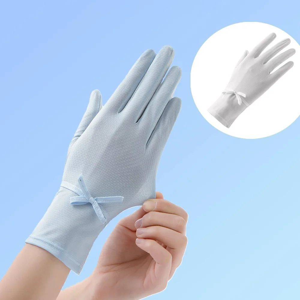 Anti-uv Ice Silk Gloves Hot Sale Breathable Highly Elastic Armguard Loose Touch Screen Sunscreen Gloves Summer