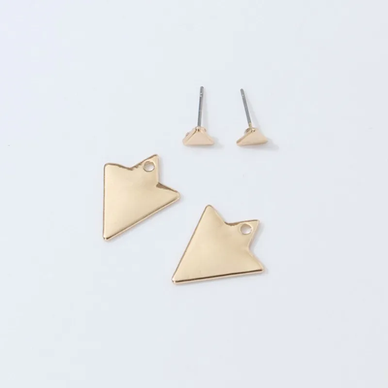 Fashion Silver Color Women Triangle Earrings Punk Jewelry Size Asymmetrical Geometric Stud Earrings For Women Gifts